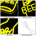 Cold Beer – Olutpullo – LED-neonvalomainos (5 V USB)