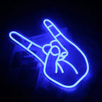 Rock-käsimerkki – LED-neonkyltti (5 V USB)