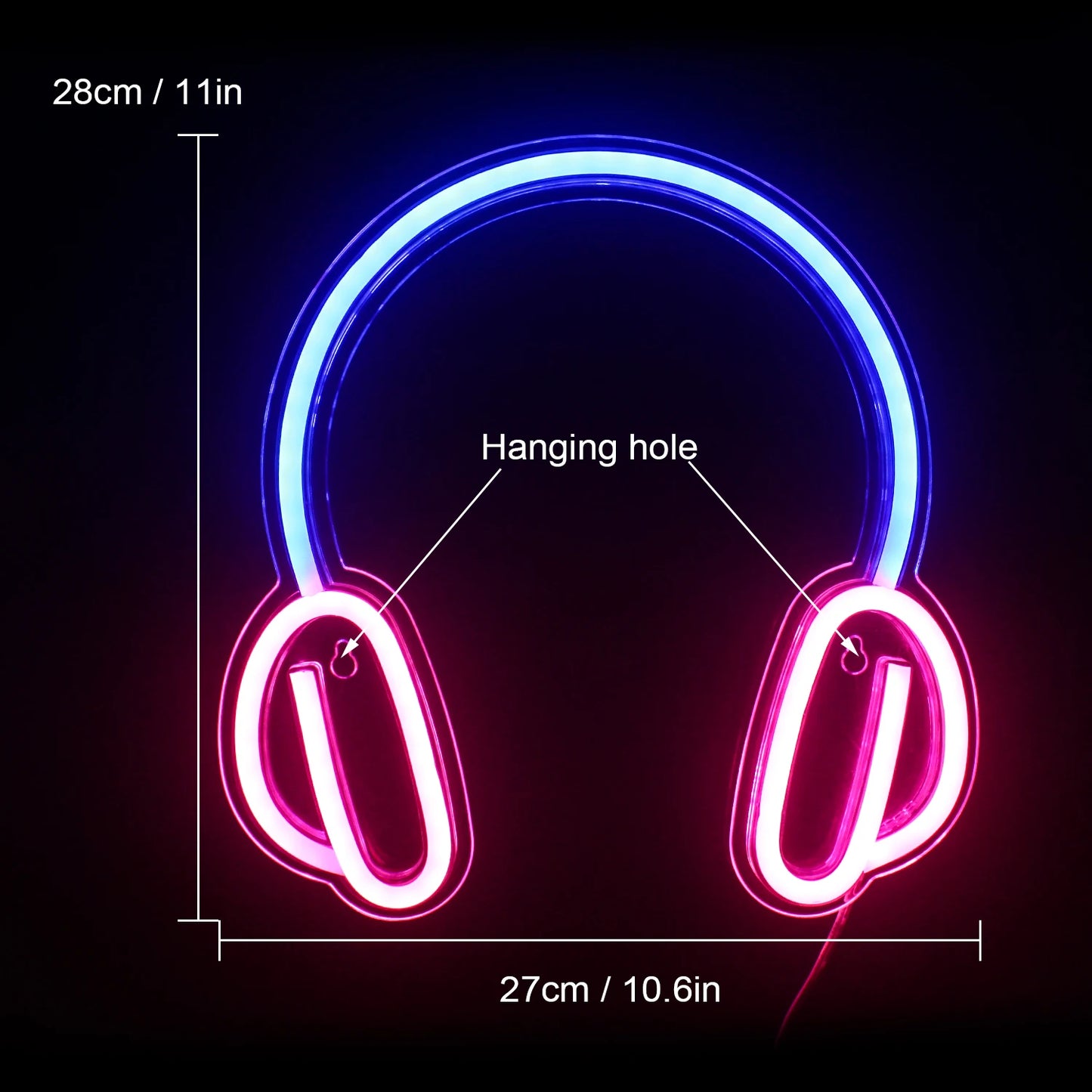 Headphone 5V Mini USB LED Neon Sign - Budget Friendly