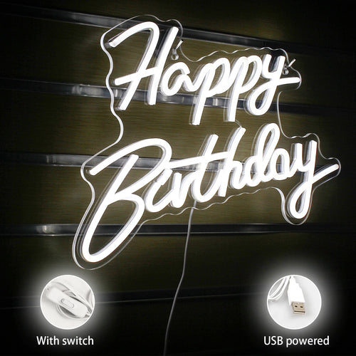 Happy Birthday – LED-neonskylt (5 V USB)