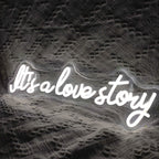 It's a Love Story – Kaunokirjoitustyyli – LED-neonkyltti (5 V USB)