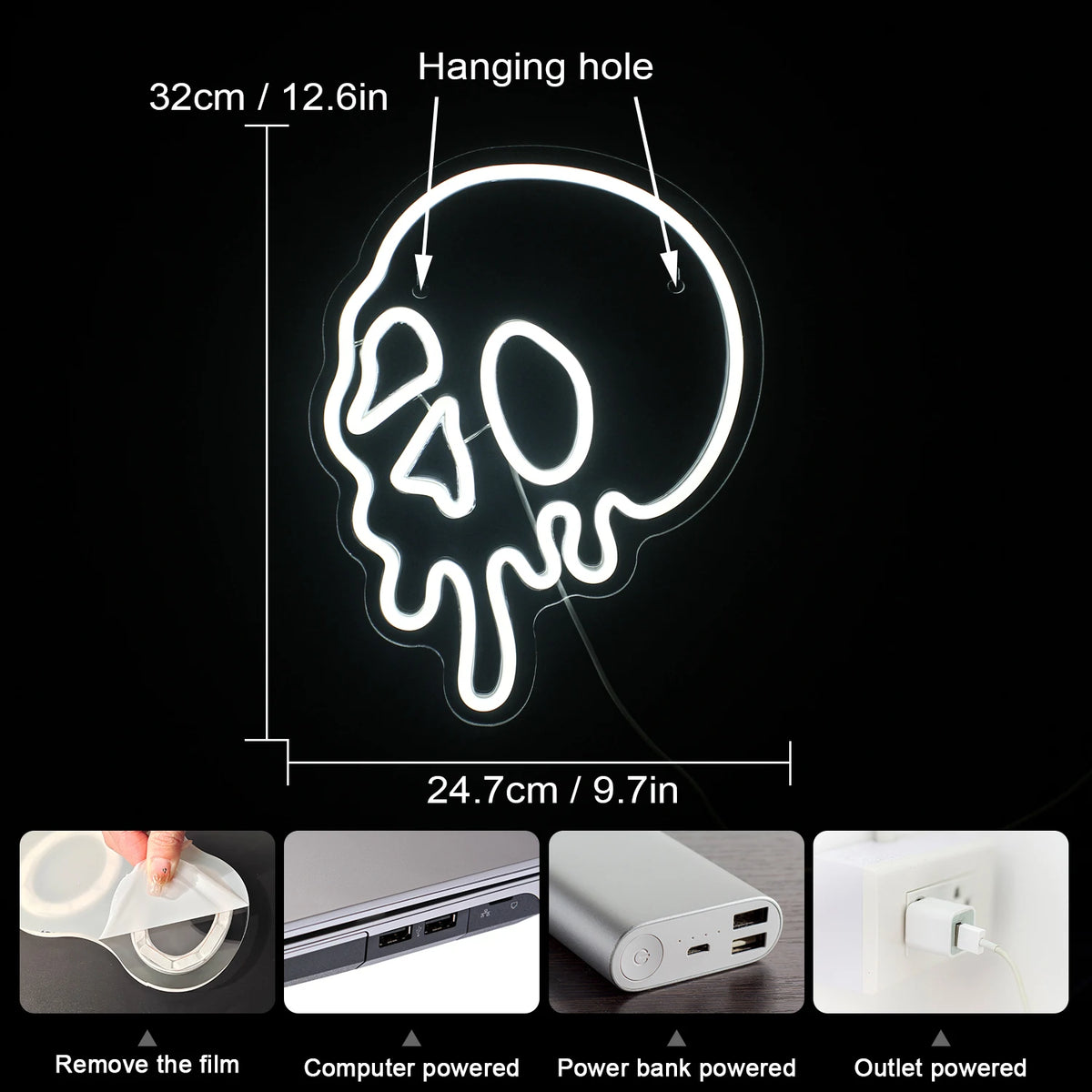 Halloween-aihe – LED-neonkyltti (5 V USB)