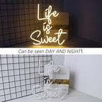 Life is Sweet – LED-neonvalomainos (5 V USB)