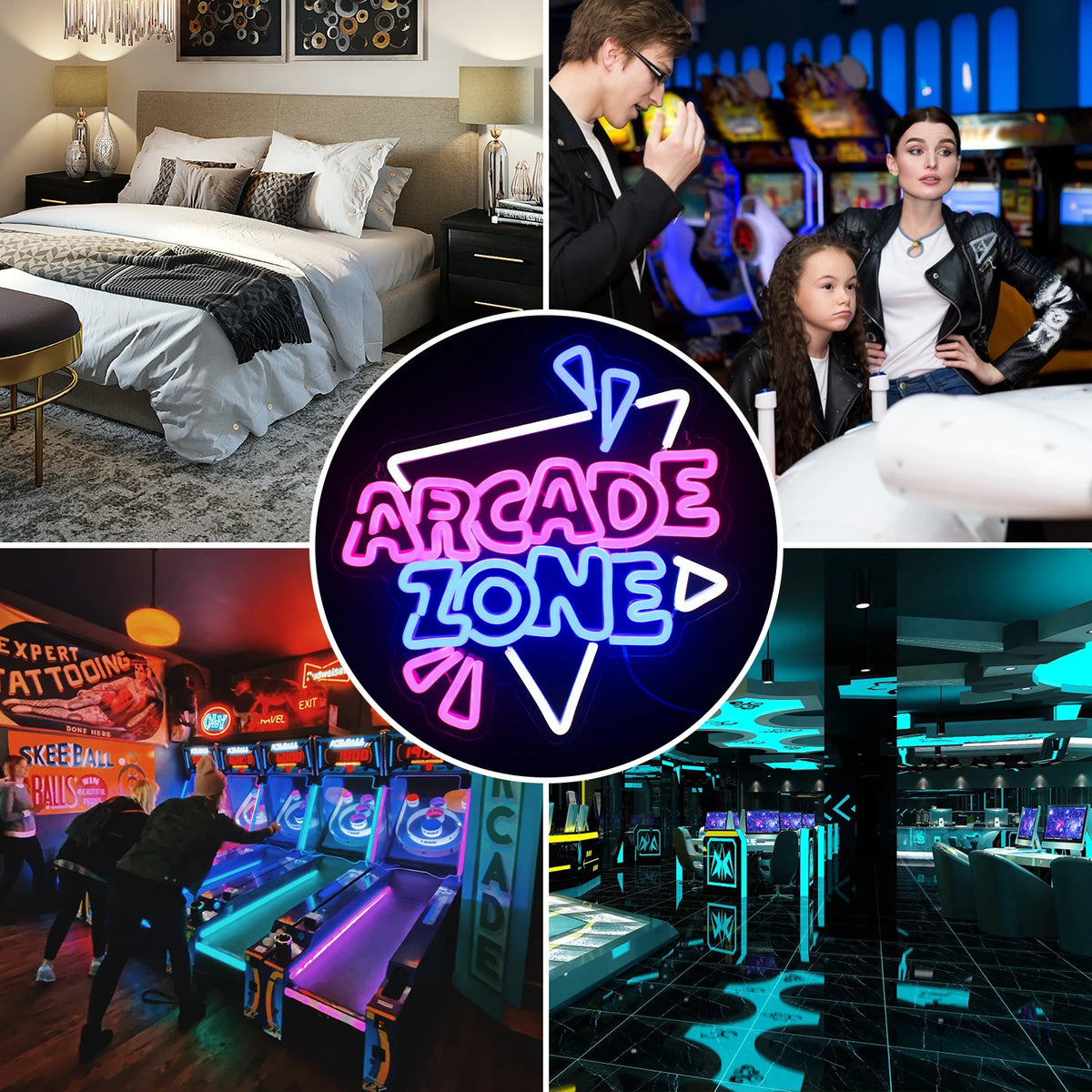 Arcade Zone – LED-neonkyltti (5 V USB)