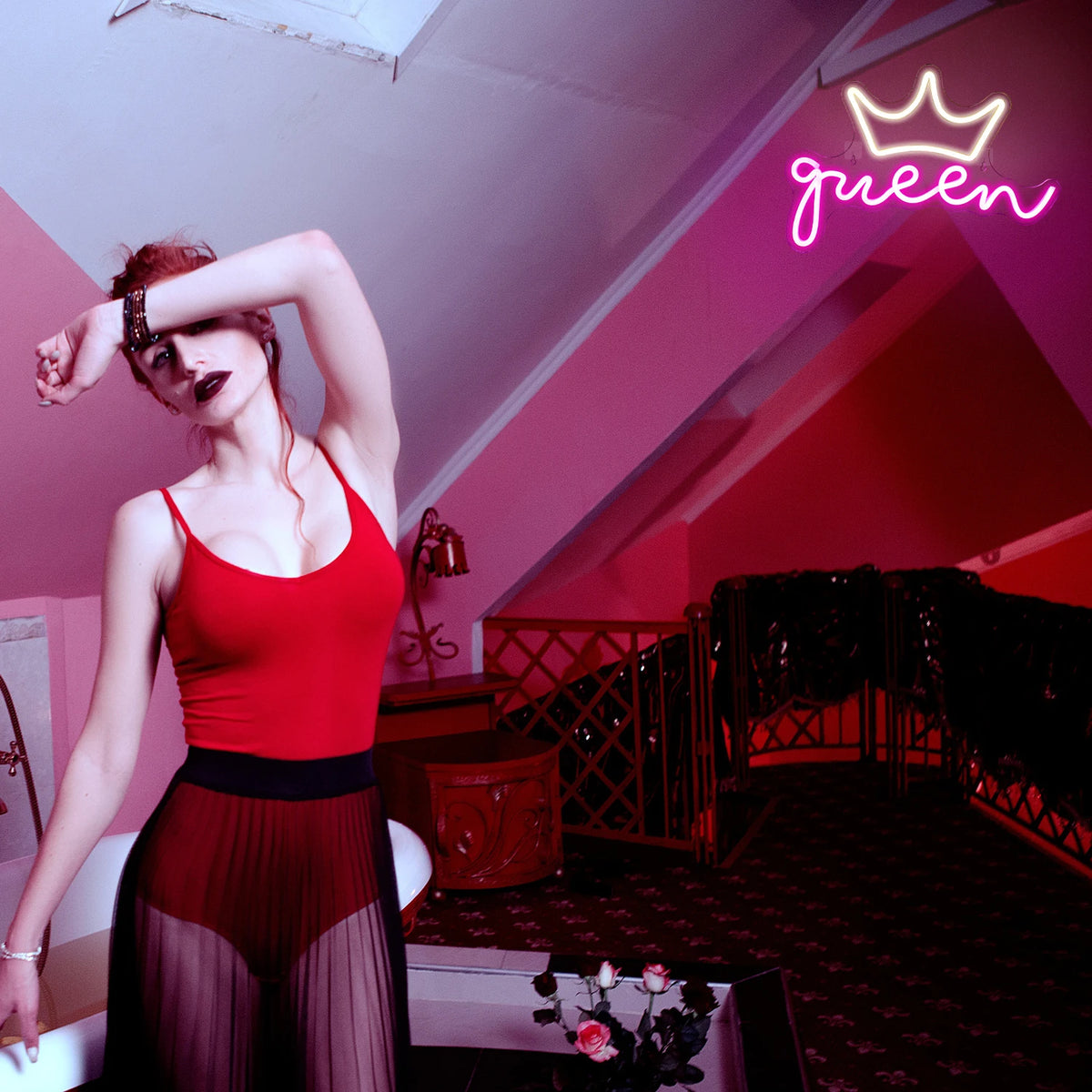 queen – Kruunu – LED-neonkyltti (5 V USB)