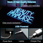 Beauty Paradise – LED-neonvalomainos (5 V USB)