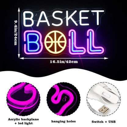 Basketball 5V Mini USB LED Neon Sign - Budget Friendly