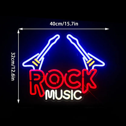 Rock Guitar 5V USB LED Neon Sign - Budget Friendly