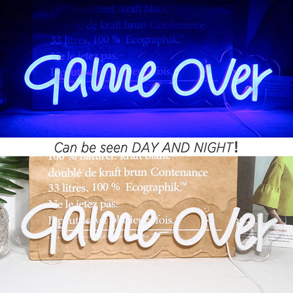 Game Over 5V Mini USB LED Neon Sign - Budget Friendly