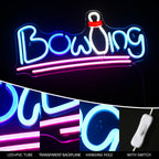 Bowling – Keila kirjaimen tilalla ja alleviivaukset – LED-neonkyltti (5 V USB)