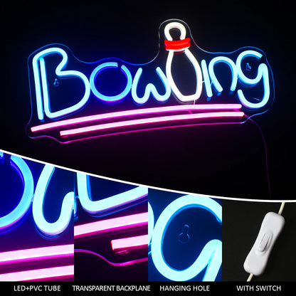 Bowling 5V Mini USB LED Neon Sign - Budget Friendly