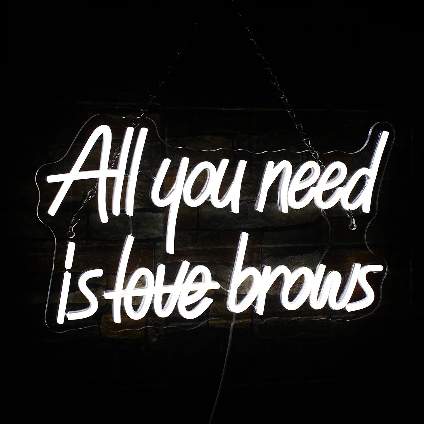 All you need is brows 5V Mini USB LED Neon Sign - Budget Friendly