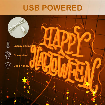 Hyvää Halloweenia 5V USB LED Neon Kyltti - Budjettiystävällinen