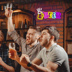 BEER – Oluttuoppi ja säteet – LED-neonvalomainos (5 V USB)