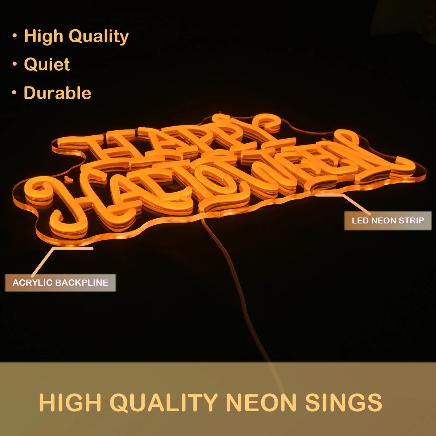 Hyvää Halloweenia 5V USB LED Neon Kyltti - Budjettiystävällinen