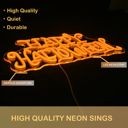 Hyvää Halloweenia 5V USB LED Neon Kyltti - Budjettiystävällinen