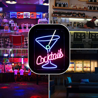 Cocktails 5V Mini USB LED Neon Sign - Budget Friendly