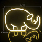 Sarvikuono – LED-neonkyltti (5 V USB)