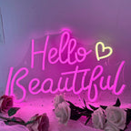 Hello Beautiful – LED-neonkyltti (5 V USB)