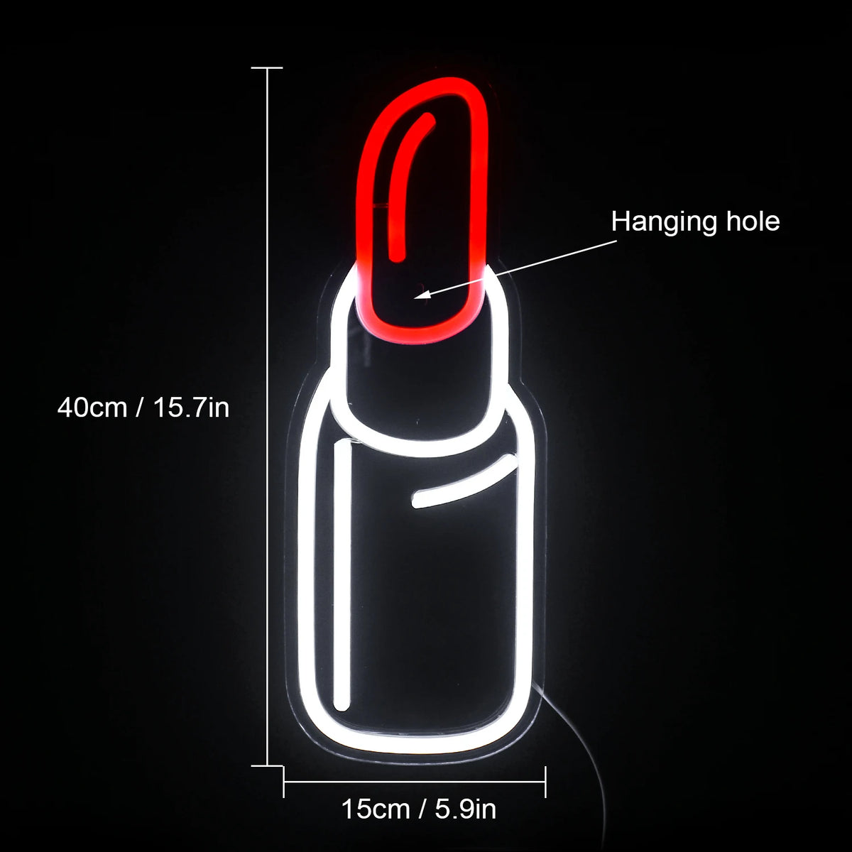 Huulipuna – LED-neonkyltti (5 V USB)