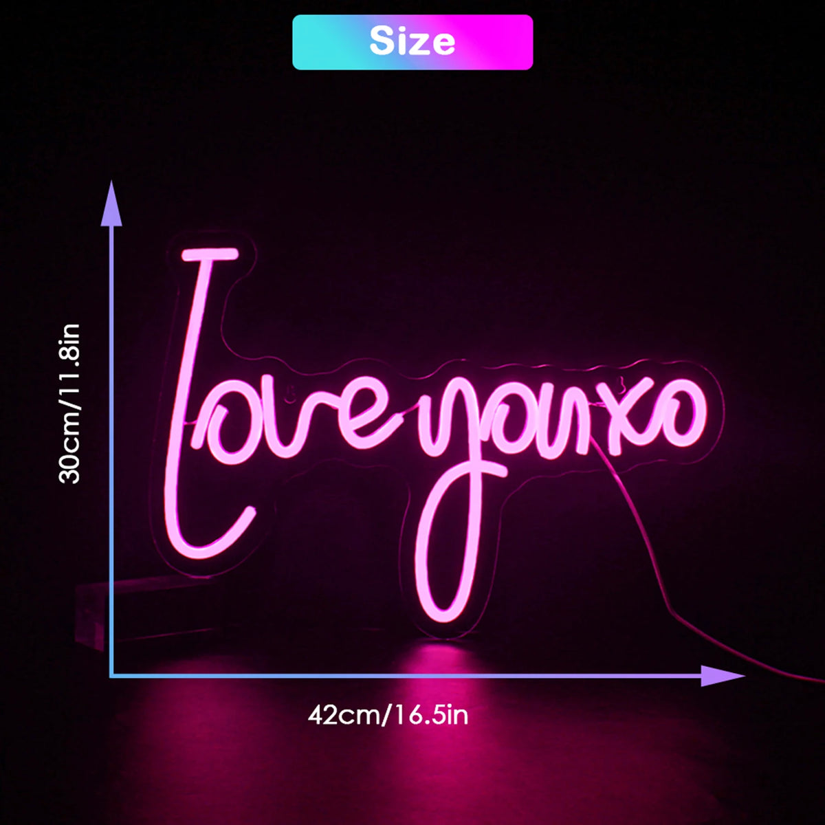 Love You XO 5V USB LED Neon Sign - Budget Friendly