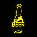 Cold Beer – Olutpullo – LED-neonvalomainos (5 V USB)