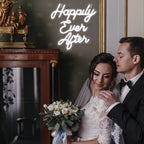 Happily Ever After – Paksu kaunokirjoitustyyli – LED-neonkyltti (5 V USB)