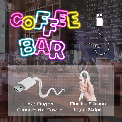 Coffee Bar 5V Mini USB LED Neon Sign - Budget Friendly