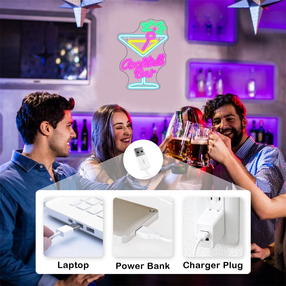 Cocktail Baari 5V USB LED Valokyltti - Budjettiystävällinen