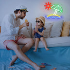 Beach Sun – LED-neonkyltti (5 V USB)