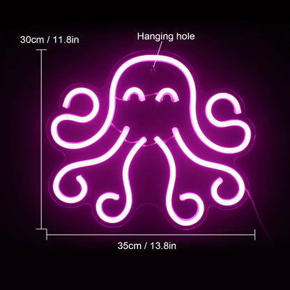 Octopus 5V Mini USB LED Neon Sign - Budget Friendly