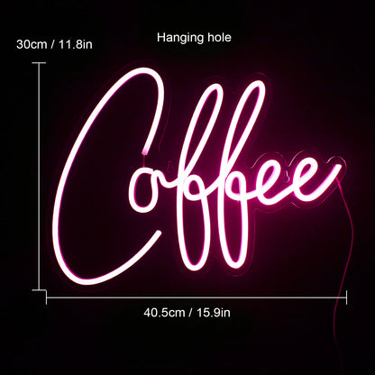 Pink Coffee 5V Mini USB LED Neon Sign - Budget Friendly