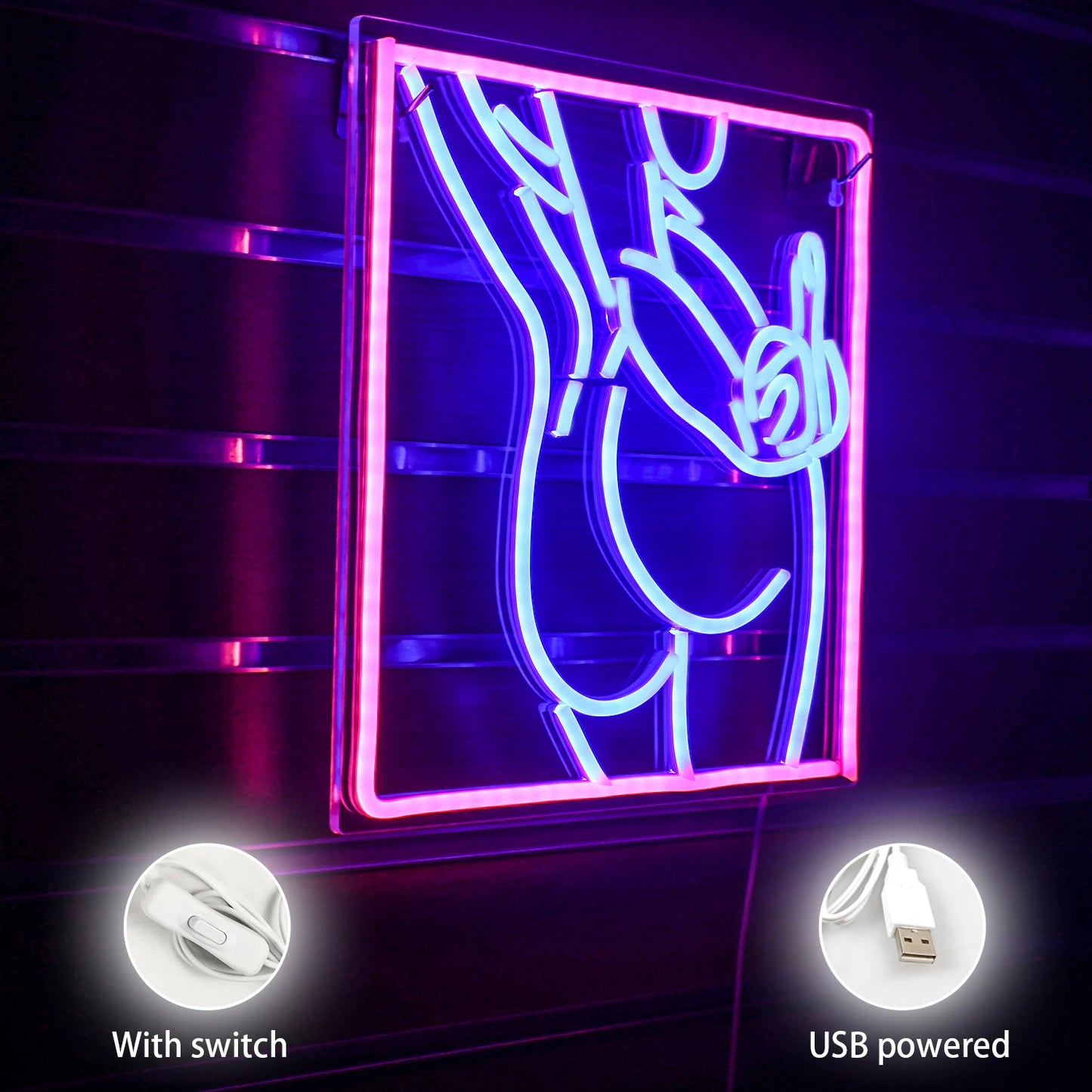 Personality Sexy Woman Body 5V Mini USB LED Neon Sign - Budget Friendly