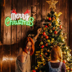 Green Red Merry Christmas 5V USB LED Neon Sign - Budget Friendly