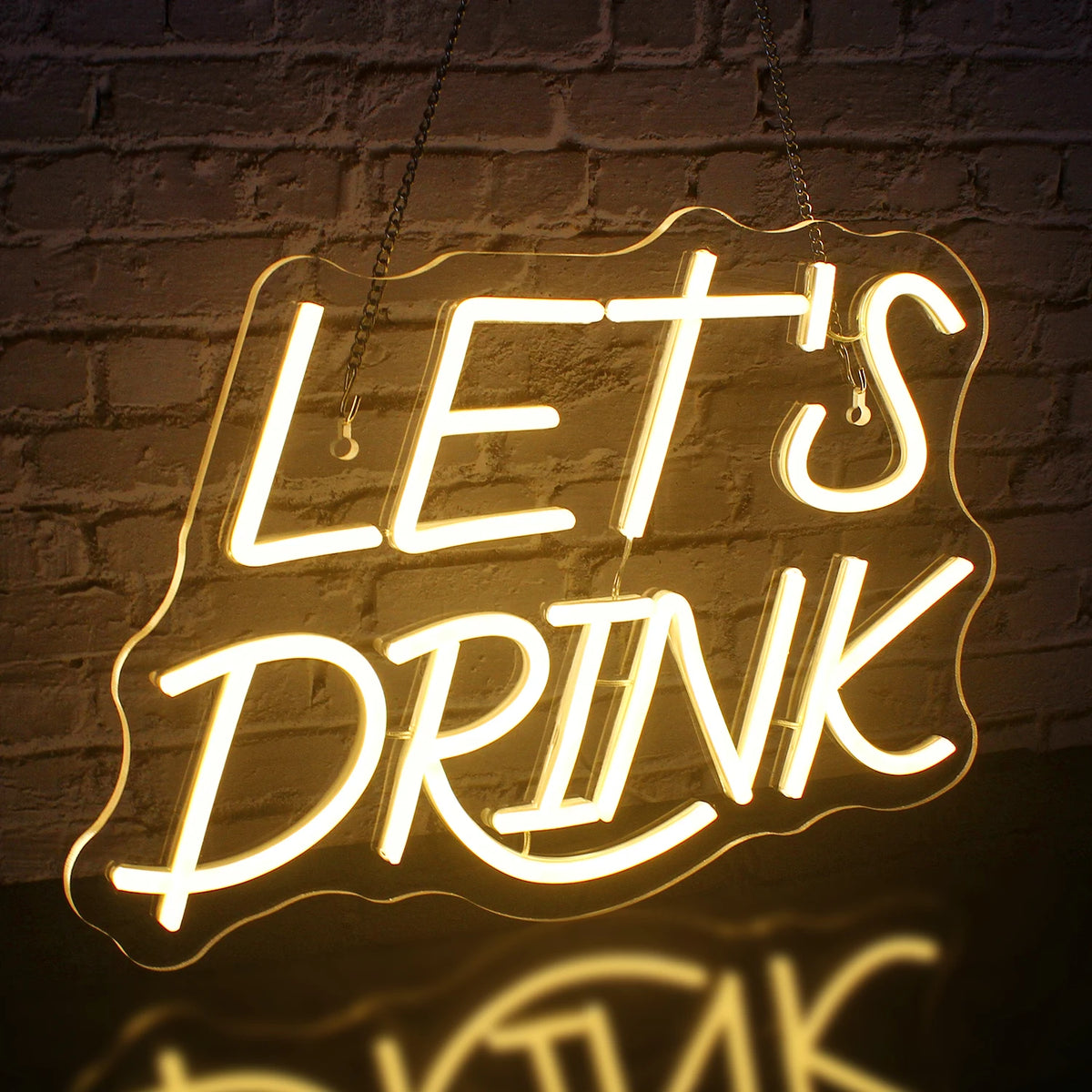 Let's Drink – LED-neonvalomainos (5 V USB)