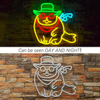 Cowboy-kissa – LED-neonkyltti (5 V USB)