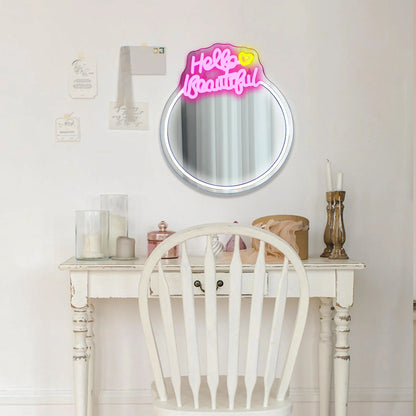 Mirror Hello Beautiful 5V Mini USB LED Neon Sign - Budget Friendly