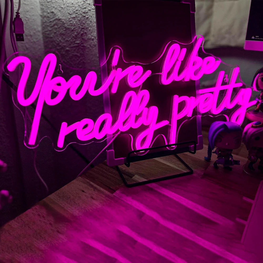 You're Like Really Pretty – LED-neonvalomainos (5 V USB)
