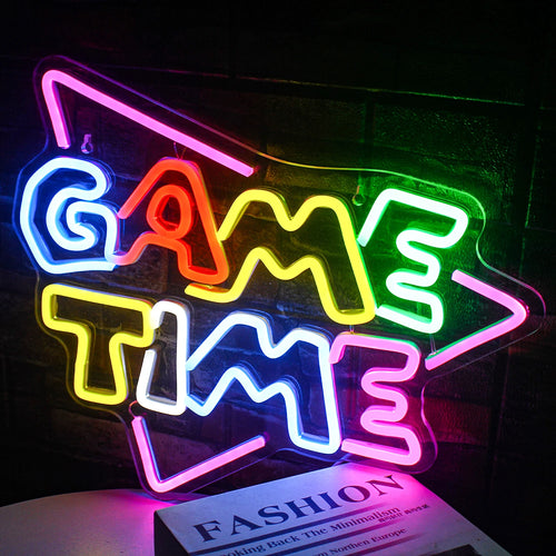 GAME TIME – Triangel – LED-neonskylt (5 V USB)