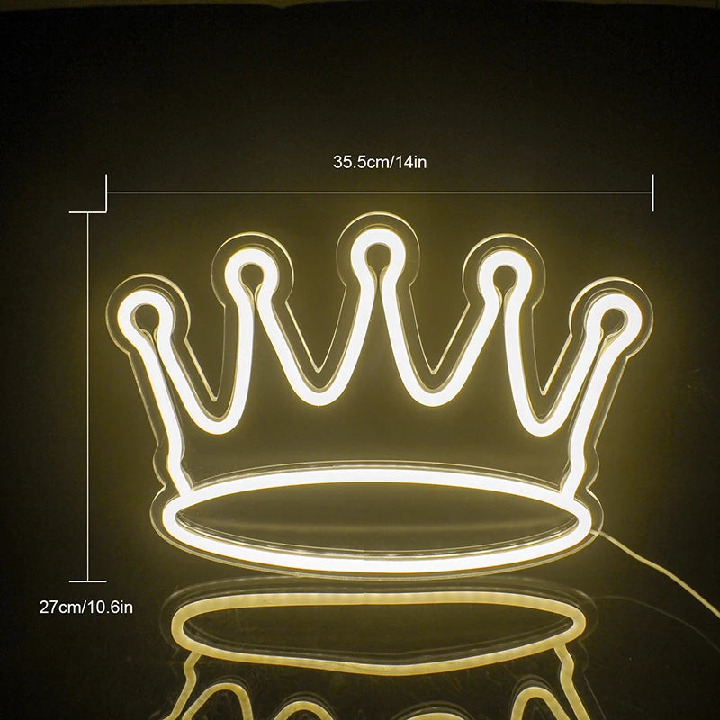 Crown Shaped 5V Mini USB LED Neon Sign - Budget Friendly