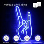 Rock-käsimerkki – LED-neonkyltti (5 V USB)