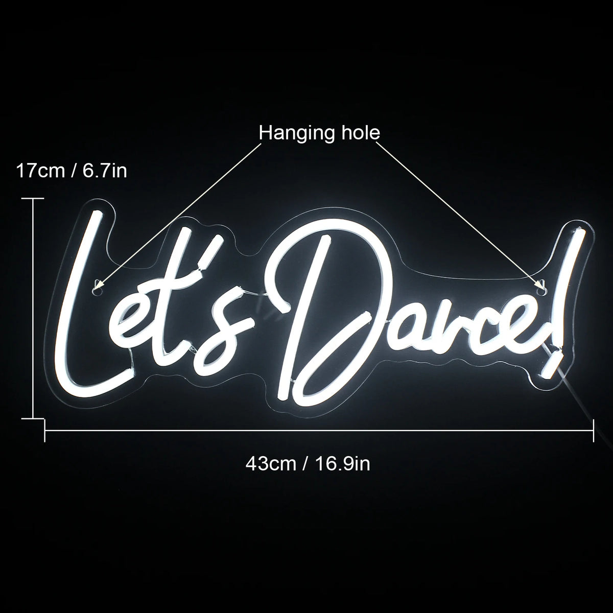Lets Dance – LED-neonkyltti (5 V USB)