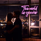 The World Is Yours 5V USB LED Neon Sign - Budget Friendly