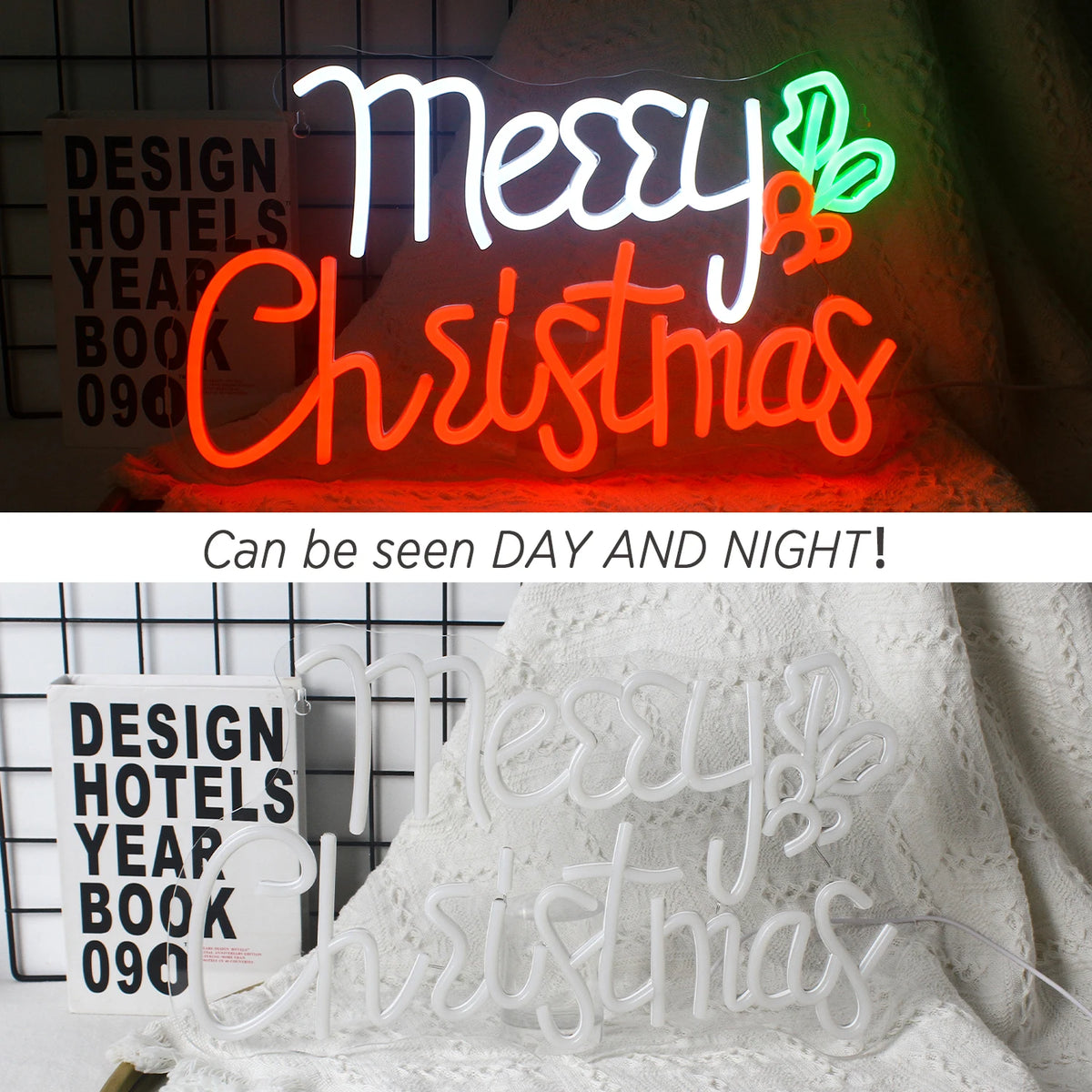Merry Christmas – Orjanlaakeri – LED-neonkyltti (5 V USB)