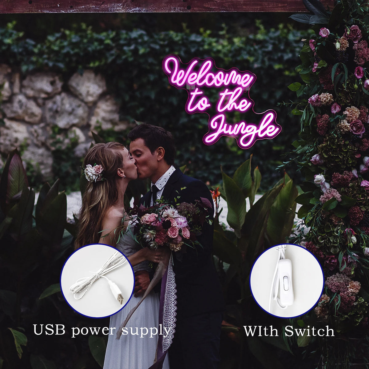 Welcome to the Jungle – LED-neonkyltti (5 V USB)