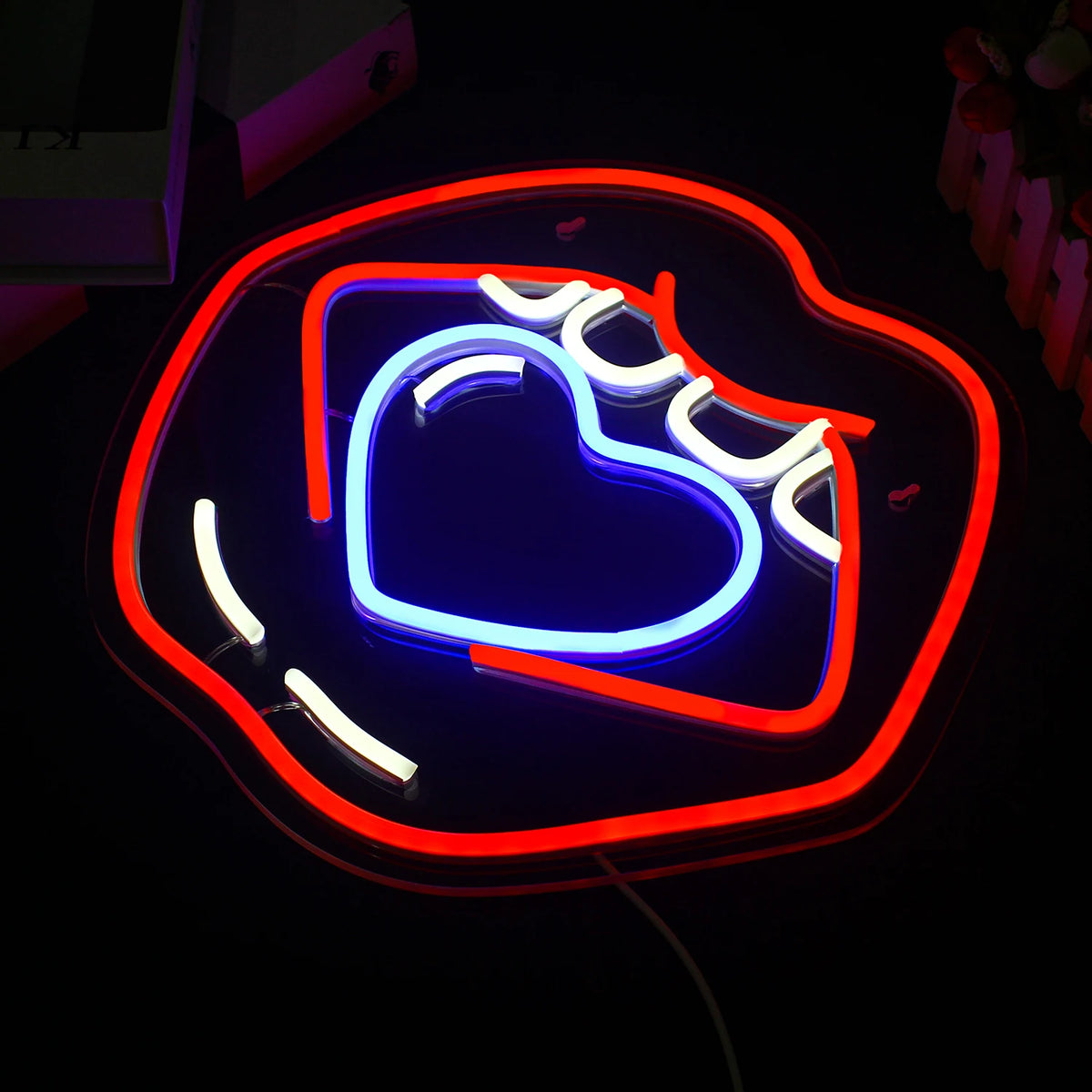 Huulet – LED-neonkyltti (5 V USB)