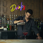 Drinks – Värikkäät kirjaimet – LED-neonvalomainos (5 V USB)