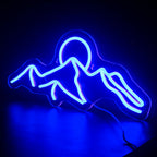 Vuoret ja auringonlasku – LED-neonkyltti (5 V USB)