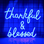 Thankful & Blessed – LED-neonskylt (5 V USB)