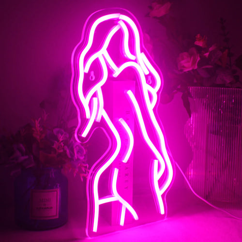 Kontur av kvinnokropp – LED-neonskylt (5 V USB)